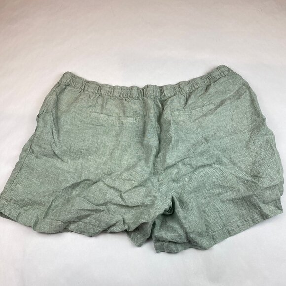 Tahari 100% Linen Shorts Women's Size 3X Sage Green - Picture 2 of 11